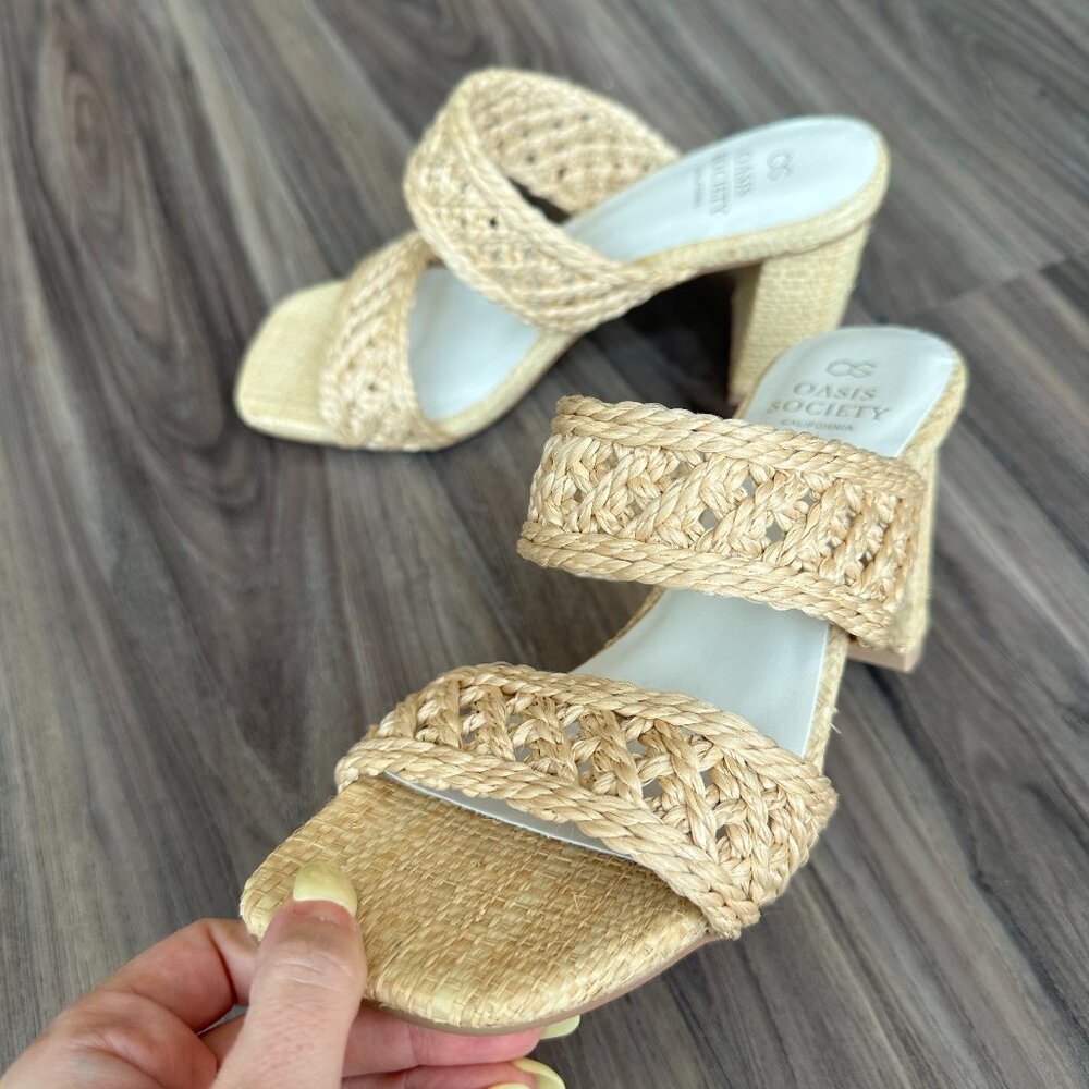 VICI Barbara Raffia Open Toe Heeled Sandals Size 6 - Picture 4 of 9